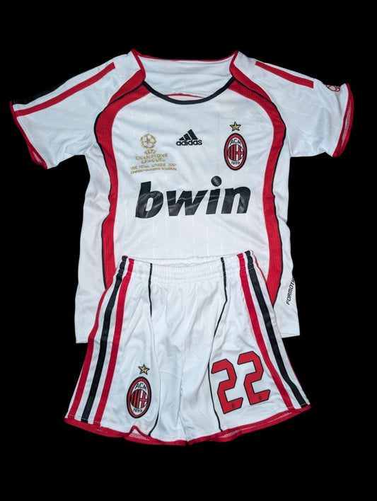 Kids AC Milan Kaka 2007 Soccer Away Jersey With Shorts