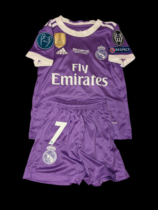 Real Madrid 2016/17 Ronaldo #7 Purple Kids Youth Soccer Kit