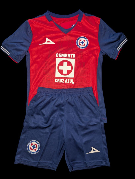 Youth kits CRUZ AZUL Roja LA TERCERA 2025 shirt and short