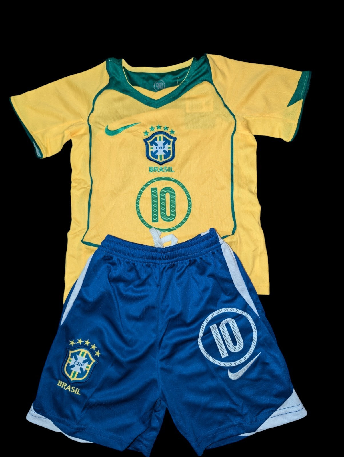 Kids Brazil Ronaldinho Soccer Home Jersey