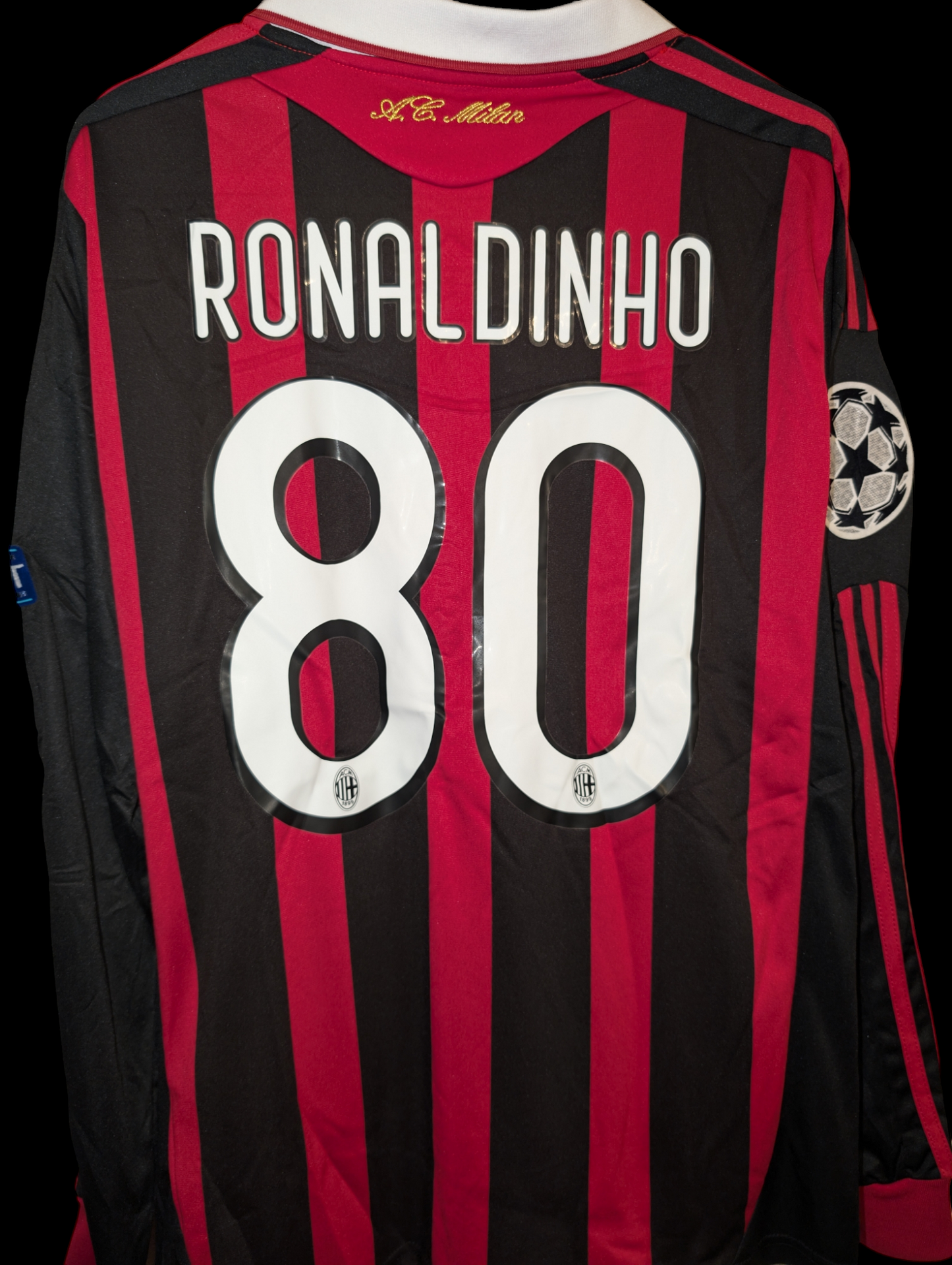 RONALDHINO 80 UCL AC MILAN 2009-10 JERSEY